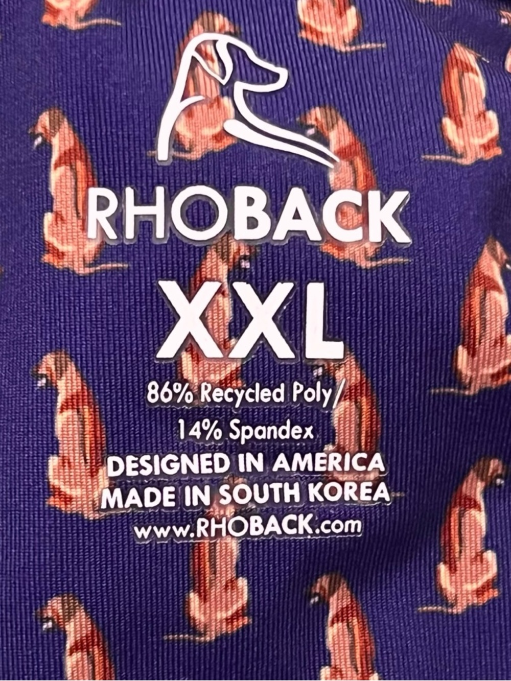 Rhoback The Ridgeback Performance Polo Men’s Sz 2XL UPF 50* Blue/Purple - Picture 11 of 11